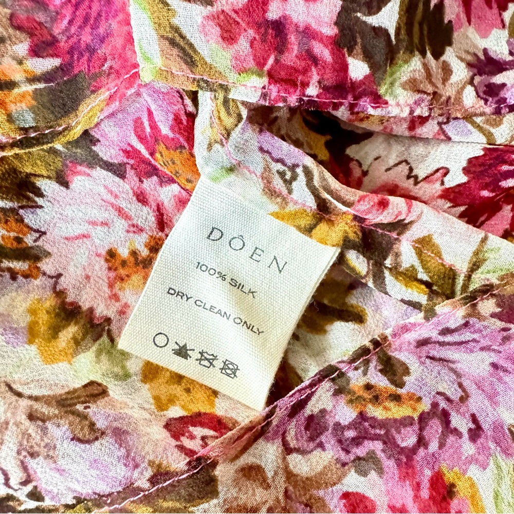 💋SOLD💋🪷🍧DÔEN ‘Felicity’ Silk JARDIN DU PALAIS Smocked Backless Dress XS✨ - Picture 14 of 17